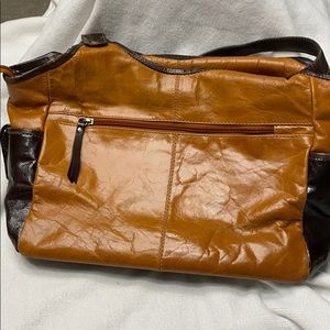 Nino Bossi leather two tone bag tote zipper